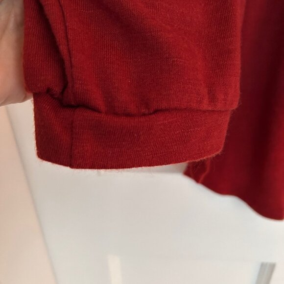 Faith & Joy Sweater in Rust with Faux Pocket and Button Size Large - Picture 5 of 9